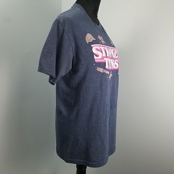 Netflix Stranger Things Short Sleeve Graphic Tee Mens Medium Navy Blue Heather - Picture 7 of 8